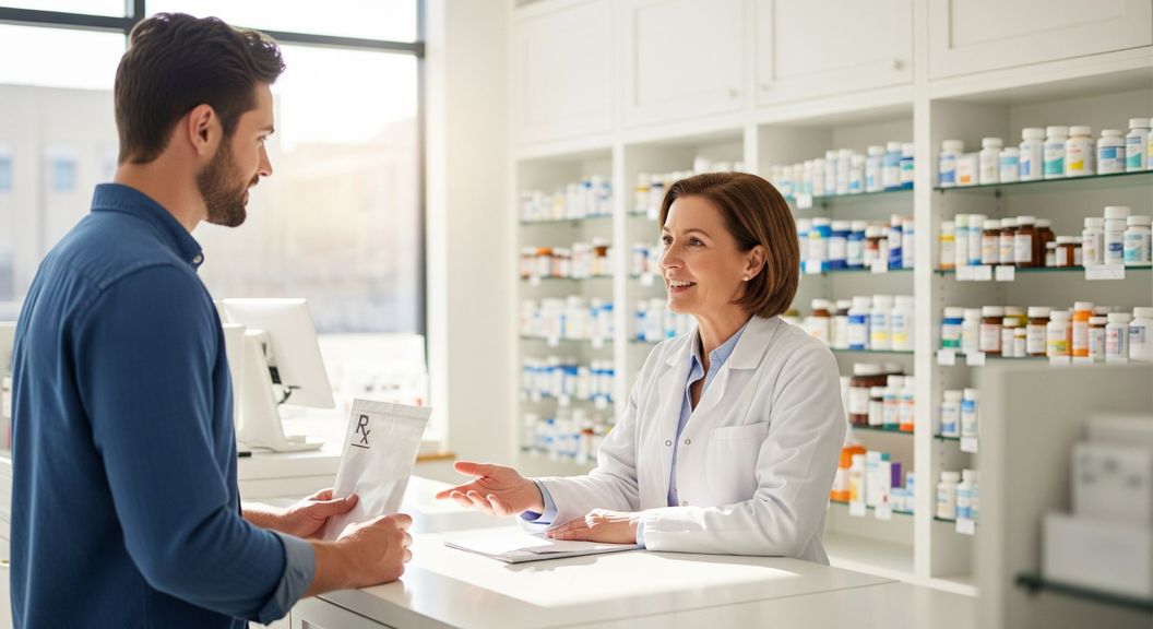 customer speaking to pharacist 