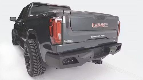 Pickup with rear replacement bumper