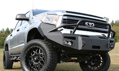 Truck with aftermarket grill guard Truck with aftermarket grill guard