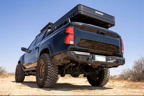Pickup with rear replacement bumper