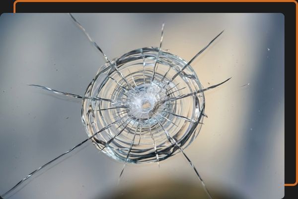 a star-shaped crack during windshield repair.