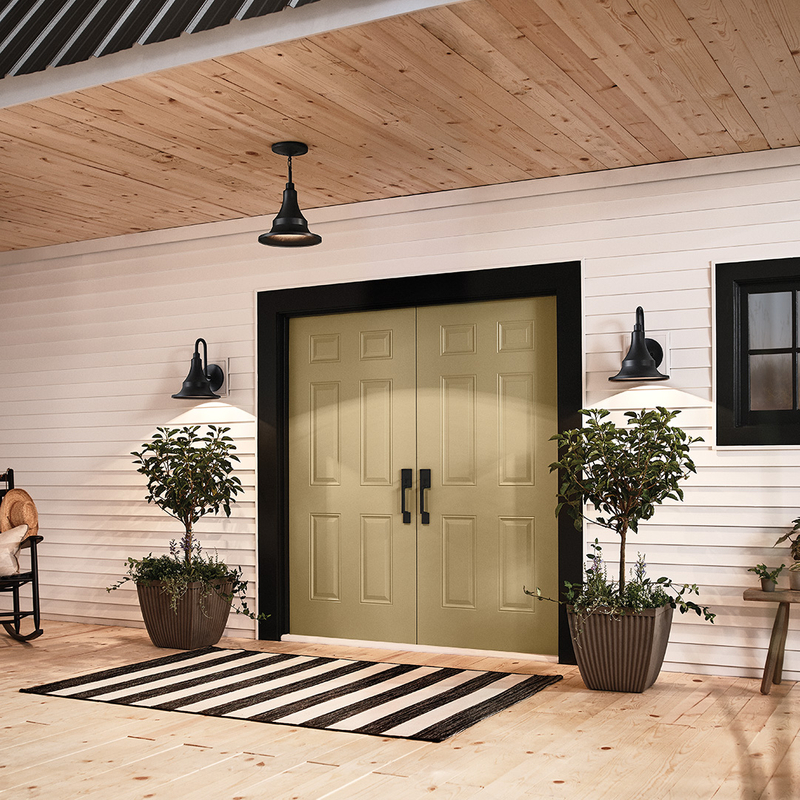 Sconces and pendant by entryway outdoors Sconces and pendant by entryway outdoors