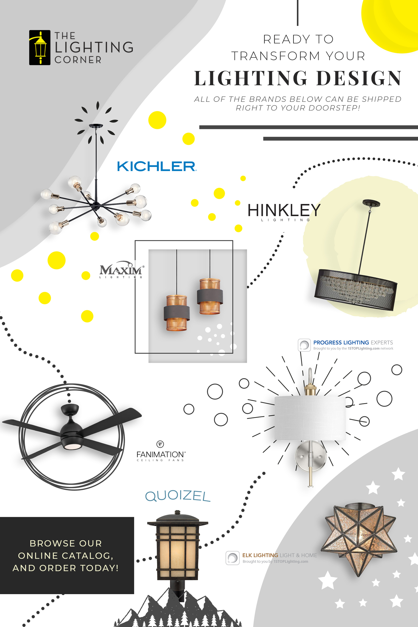 All of the brands below can be shipped right to your doorstep! Ready to transform your lighting design?