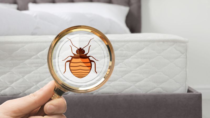 magnifying glass with bed bug in it