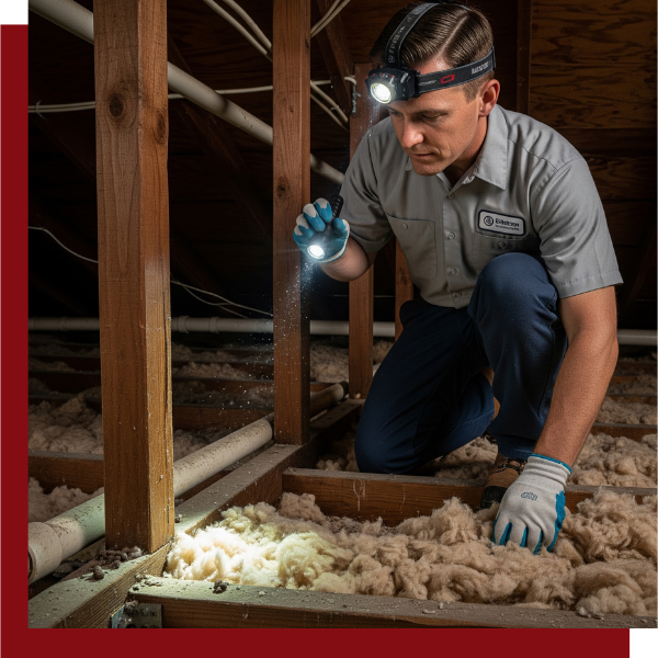 rodent exterminator working inside of home