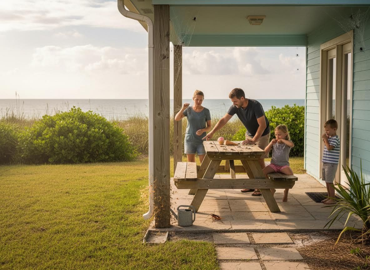 Family's Spooky Beachside Treat