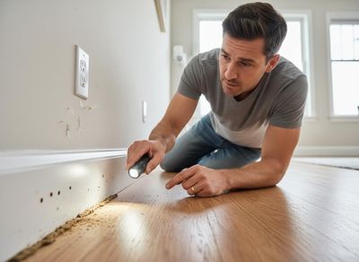 Man Inspecting Termite Damage