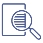 magnifying glass over clear page