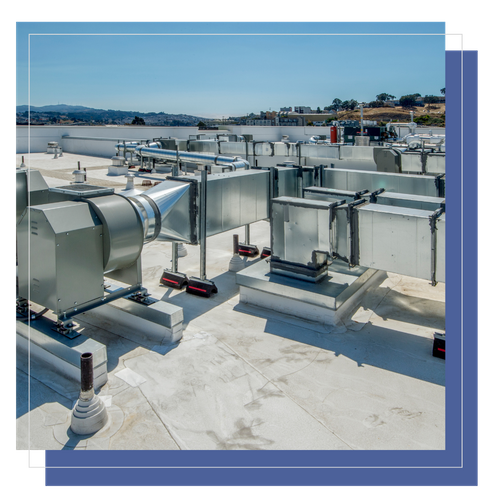 Rooftop HVAC system. Rooftop HVAC system.