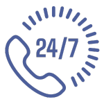 24/7 and phone icon