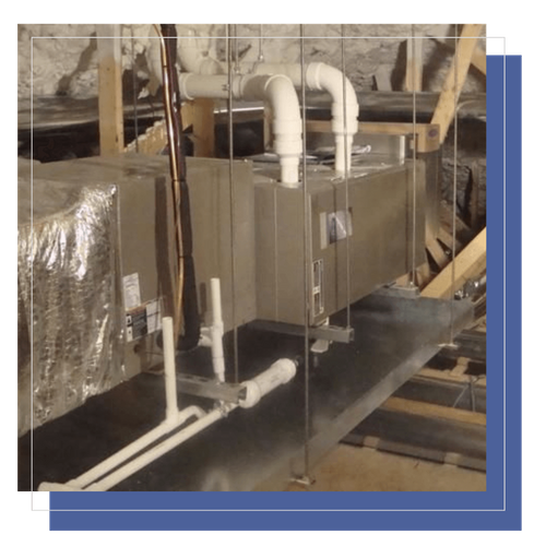 interior of commercial heating system