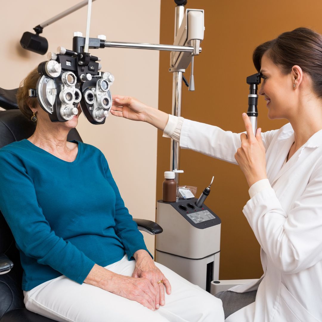 eye doctor with patient