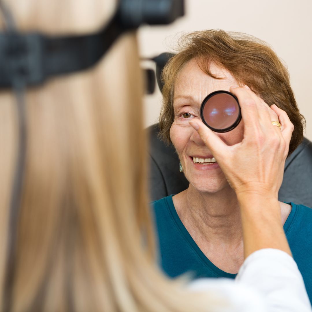 optometrist with patient