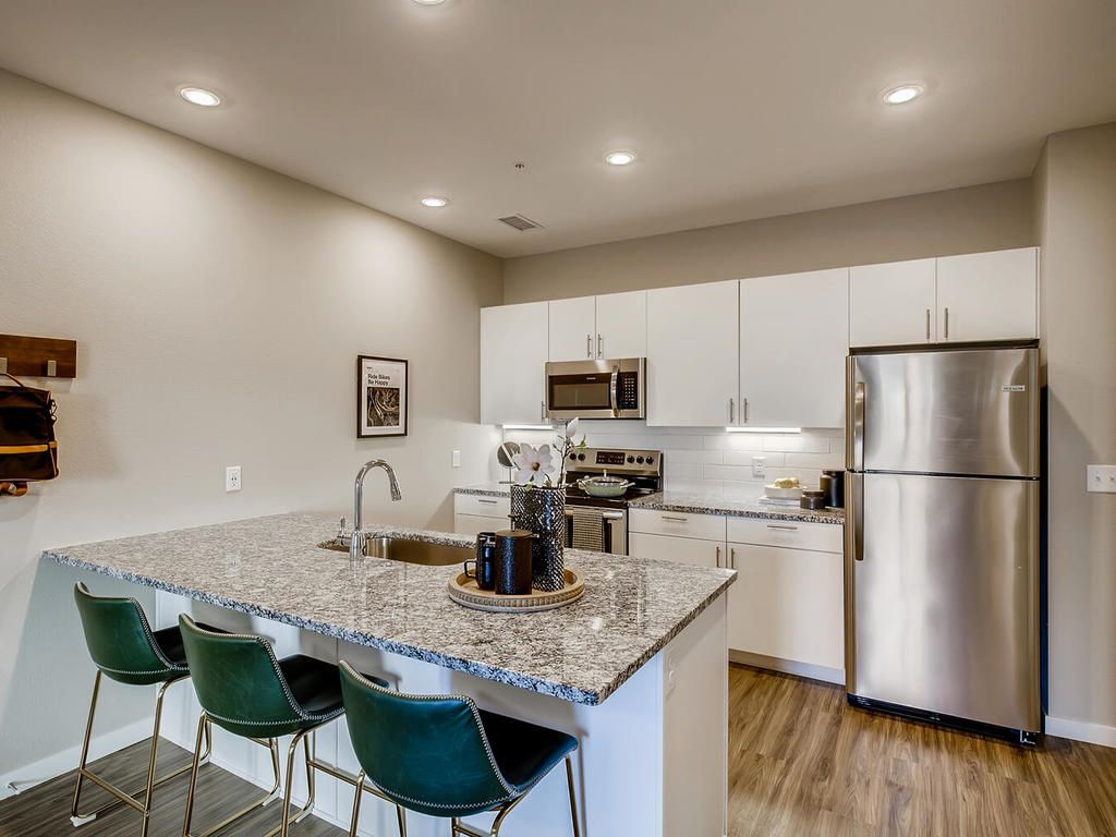 Kitchen in Ten West apartment