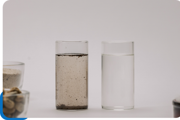 dirty and clean water