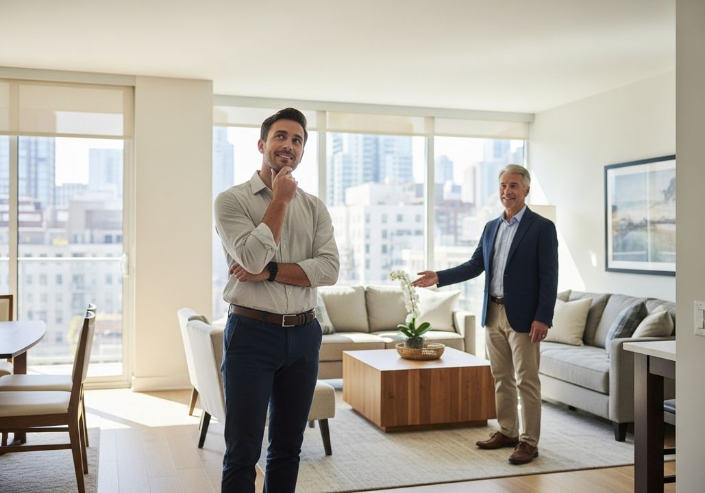 person touring an apartment person touring an apartment