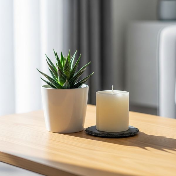 Organized minimalist decor on a table