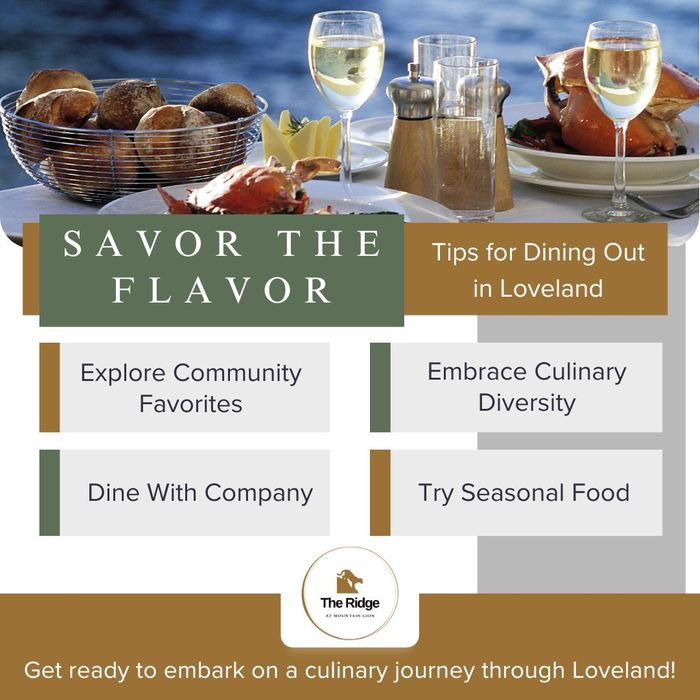 infographic that lists tips for dining out in Loveland