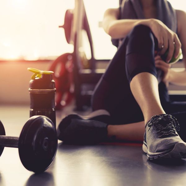 person resting during a workout
