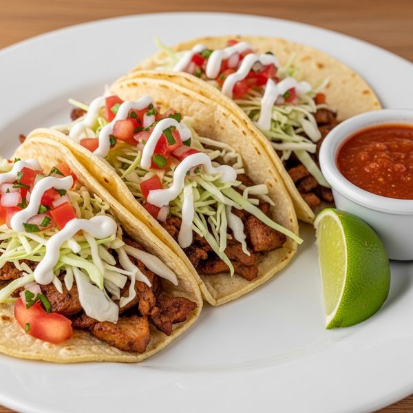 street tacos with salsa and lime