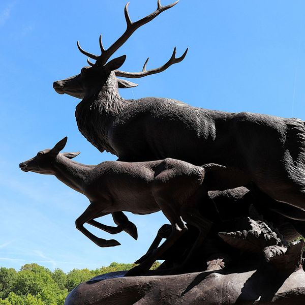 sculptures of deer
