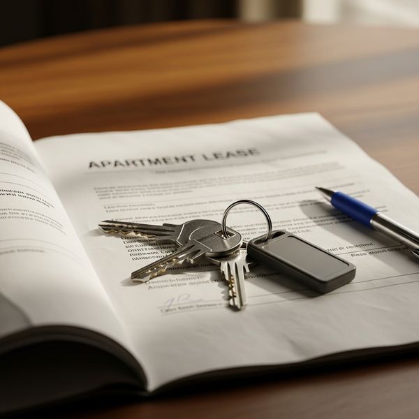 apartment keys and a lease