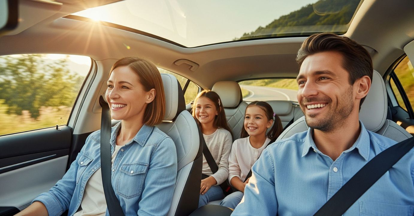 family in a car