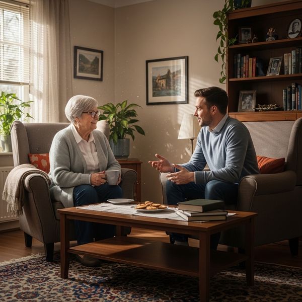 two neighbors talking