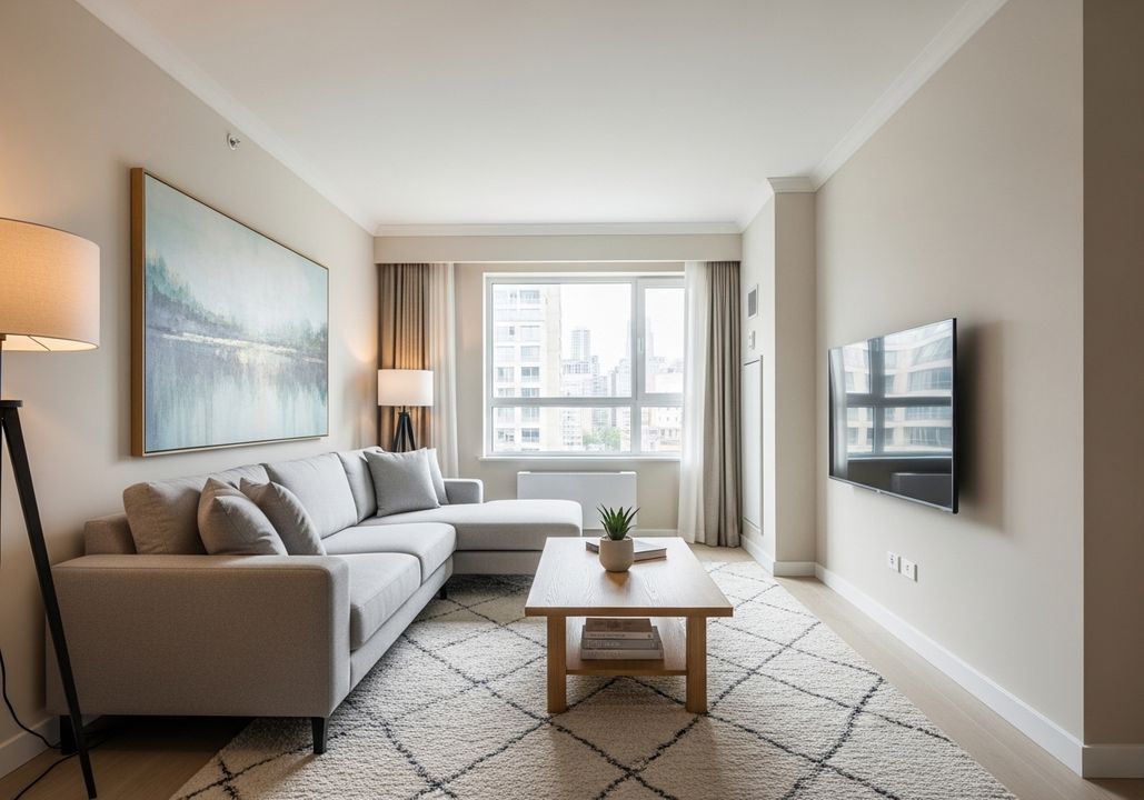 clean apartment living room 