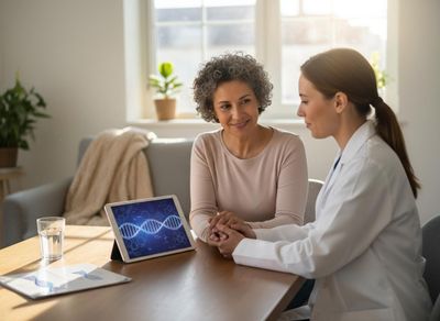 Doctor and Patient Reviewing Genetic Test Results