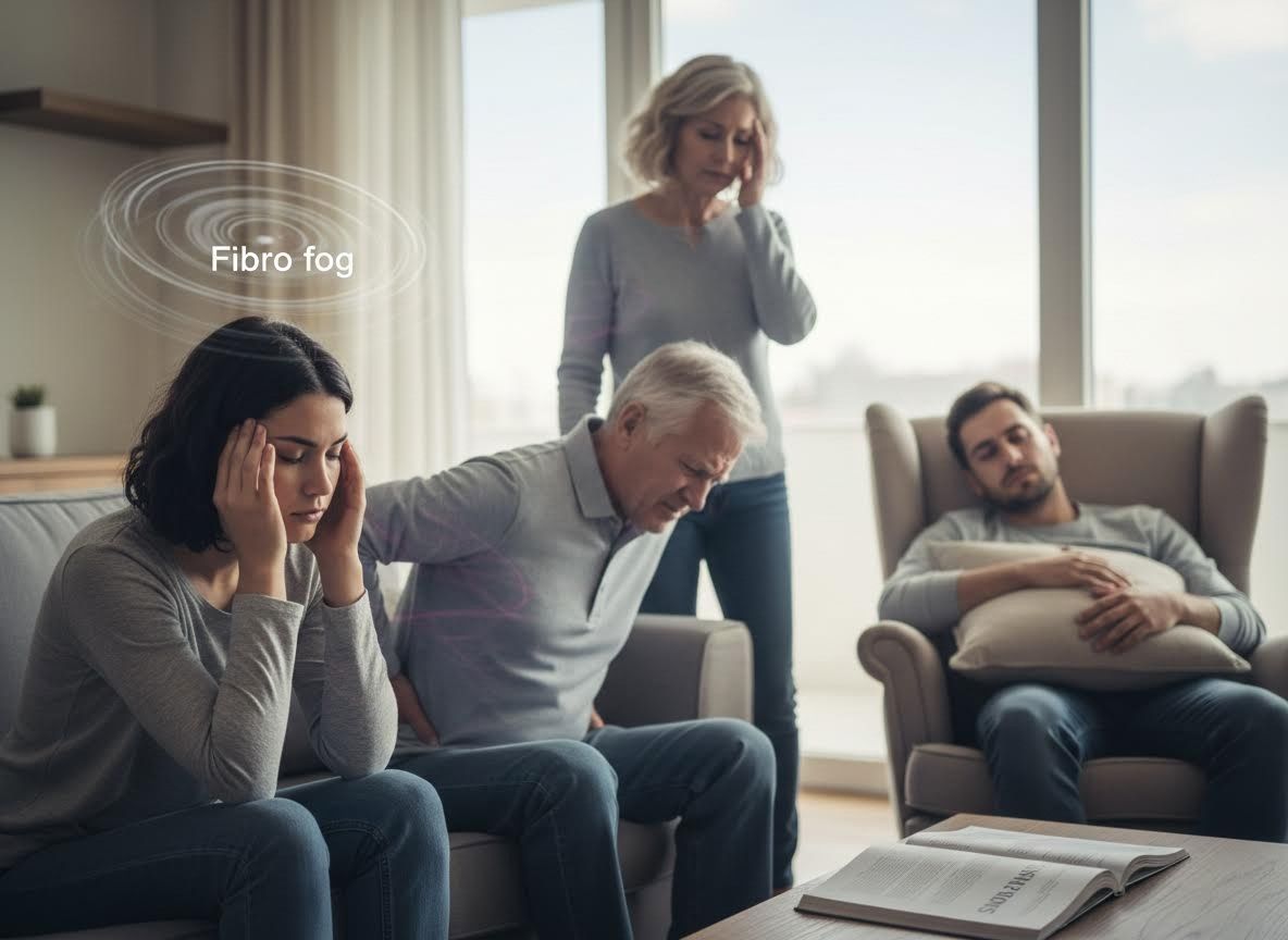 Family experiencing chronic pain and fibromyalgia symptoms