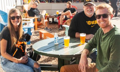 people sitting outside at High Hops Brewery