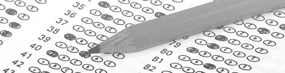 Image of scantron test and pencil