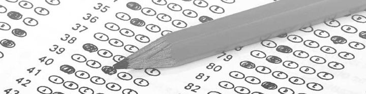 Image of scantron test and pencil