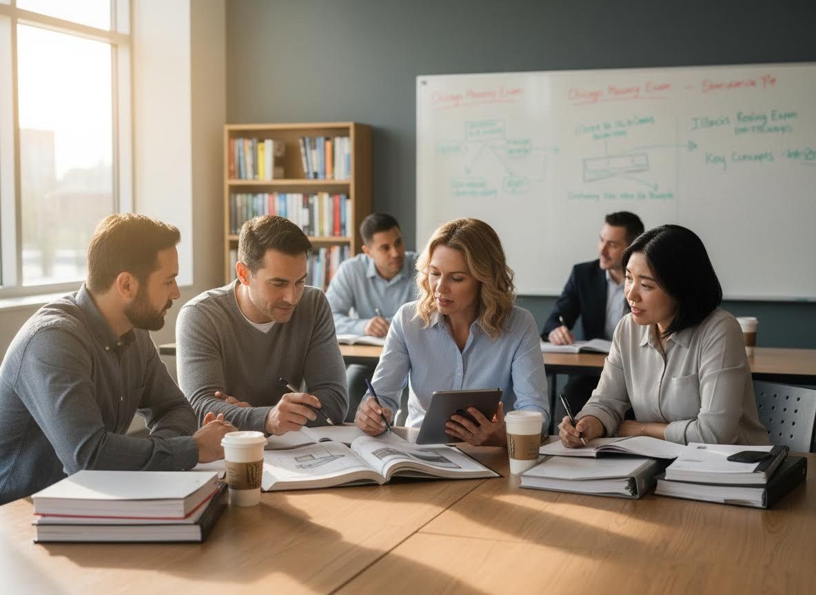 Diverse Adult Students Collaborating in a Classroom