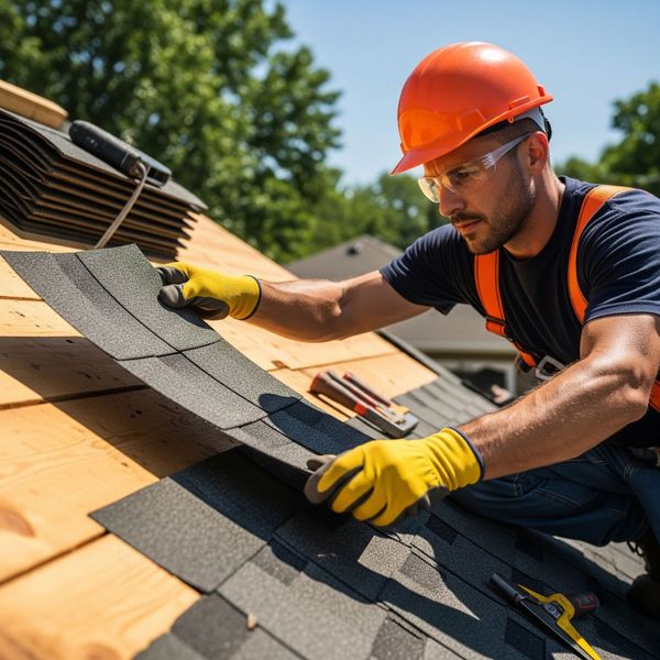 roofer installing a roof