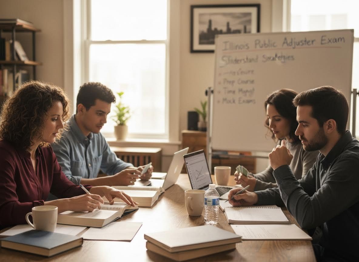 Students preparing for Illinois Public Adjuster Exam