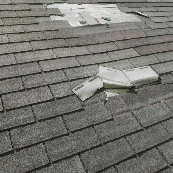 damaged shingles on roof
