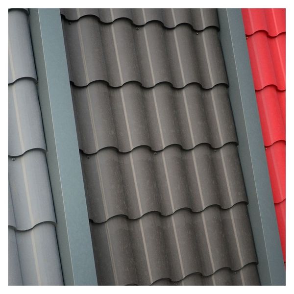 Roof panels in different shades and colors for comparison