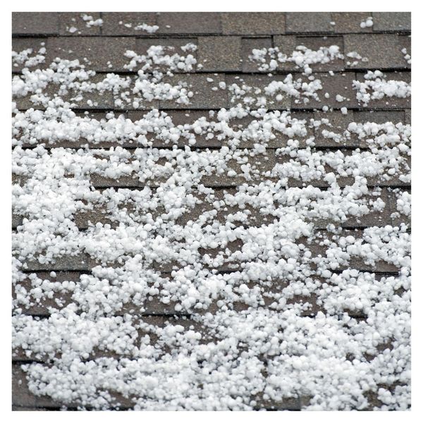 hail on a roof