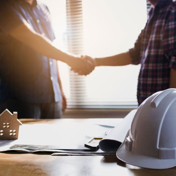 Contractor shaking hands