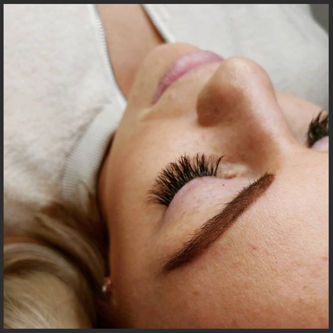 Micoblading brows and natural lash extensions at The Permanent Makeup Studio
