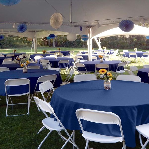 tables set up underneath table