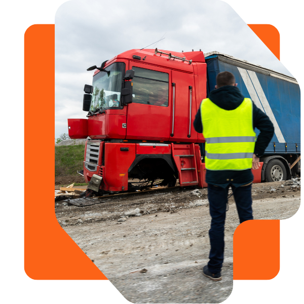 Image of a truck on the roadside needing repair