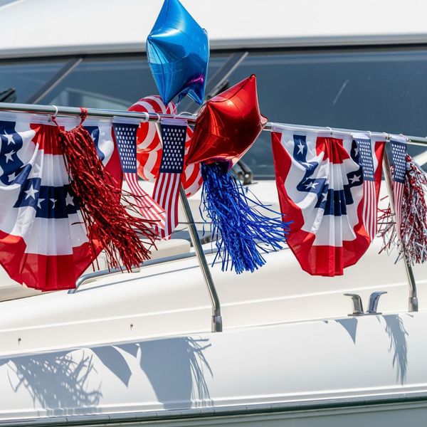 Festive 4th of July decorations on a boat Festive 4th of July decorations on a boat