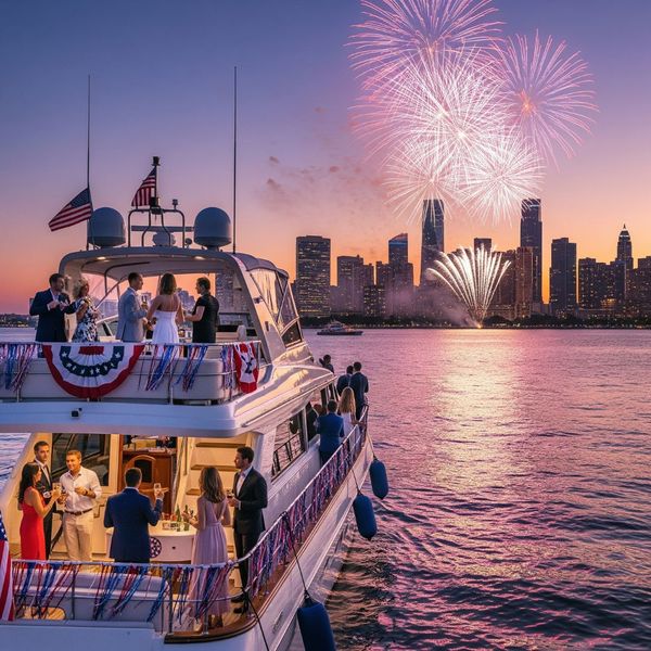 Elegant boat party during a 4th of July celebration Elegant boat party during a 4th of July celebration
