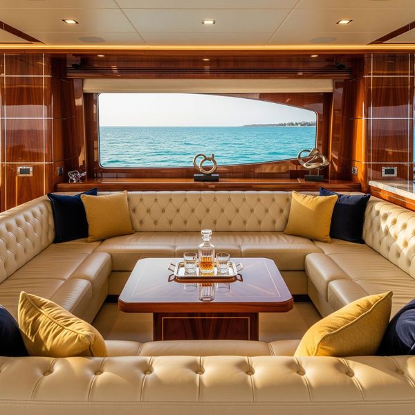 The luxurious interior of a yacht used for luxury cruises in Nashville
