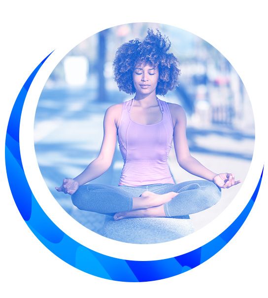 African American woman doing yoga