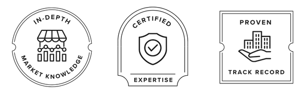 Badge 1: In-Depth Market Knowledge  Badge 2: Proven Track Record  Badge 3: Certified Expertise