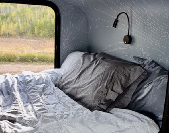 bed inside trailer